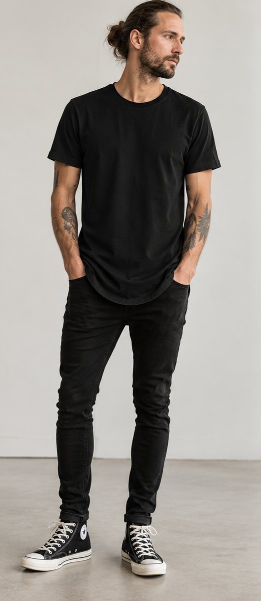 Front view of the Flow Tee in Obsidian